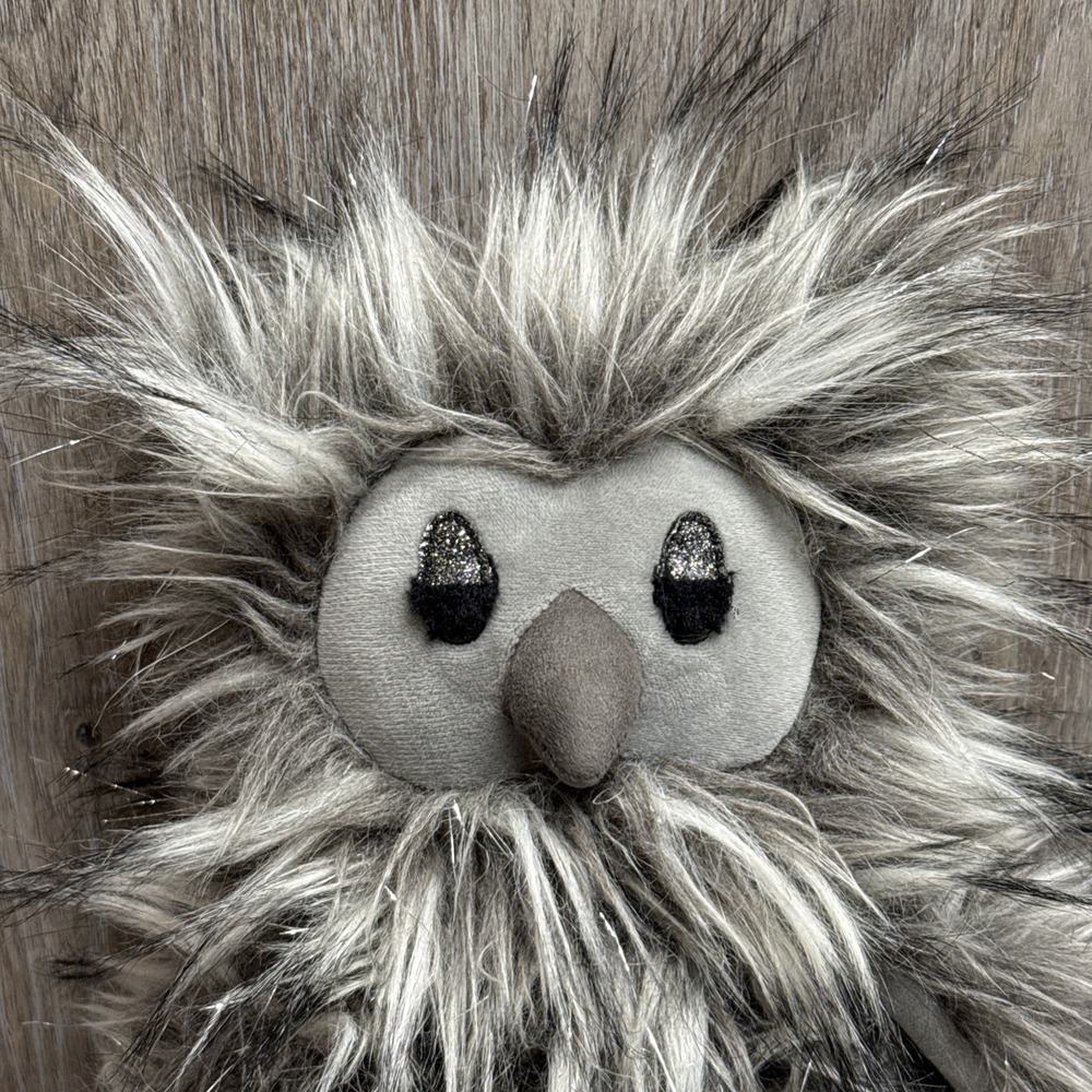 Jellycat London Gloria Owl Stuffed Plush 10" Gray Silver Sparkle Shimmer - Picture 3 of 9